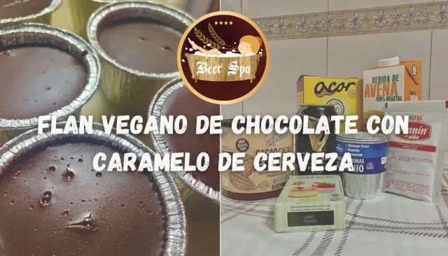 Receta flan vegano de chocolate con caramelo de cerveza