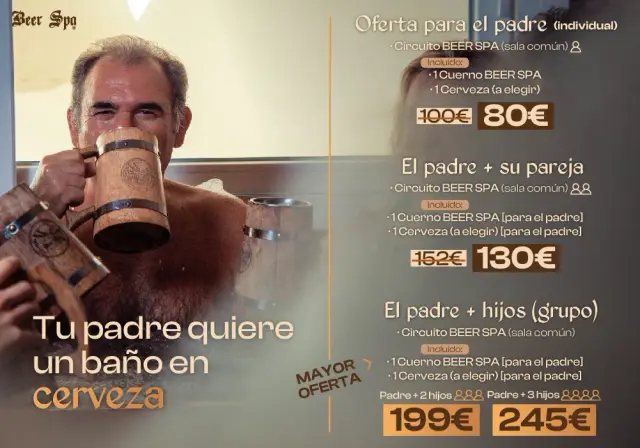 Regala una experiencia diferente este Día del Padre: un baño en cerveza 🍺